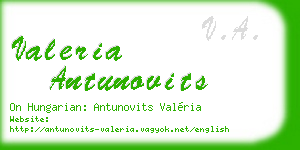 valeria antunovits business card